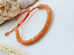 Pulseira de Paetê Laranja Ajustável - comprar online