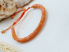 Pulseira de Paetê Laranja Ajustável na internet