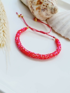 Pulseira de Paetê Rosa Ajustável - comprar online