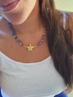 Colar Ametista com Estrela do Mar Dourada - - comprar online