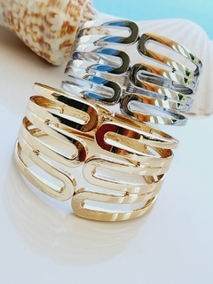 Bracelete Linhas Triplas em Dourado e Prata - - comprar online