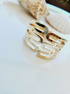 Bracelete Linhas Triplas em Dourado e Prata - - loja online