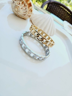 Bracelete Tipo Corrente Dourado e Prateado - - comprar online