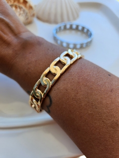 Bracelete Tipo Corrente Dourado e Prateado -