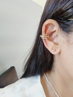 Piercing Fake Dourado ou Prateado de Micro Zircônias -