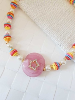 Choker Colorida com Pingente Estrela -