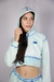 OUTLINE WHO - cropped Moletom - azul - - loja online