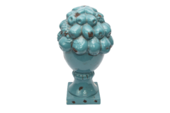 Topiara em Cerâmica Vitrificada Azul Turquesa