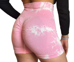 Calza Short Seamless Con Frunce Push Up Batik Rosa - lasmarquezas