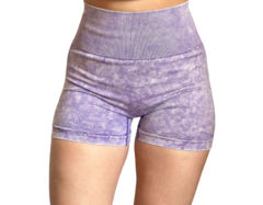 Imagen de Calza Short Seamless Con Frunce Push Up Liso Lila