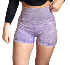 Calza Short Seamless Con Frunce Push Up Liso Lila en internet