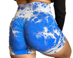 Calza Short Seamless Con Frunce Push Up Batik Azul - tienda online