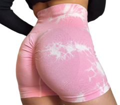 Calza Short Seamless Con Frunce Push Up Batik Rosa - comprar online