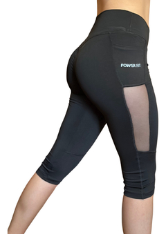 Capri Tiro Alto Lycra Mujer Deportiva con Transparencia