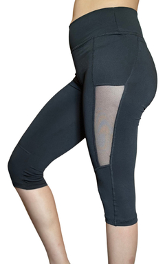 Capri Tiro Alto Lycra Mujer Deportiva con Transparencia