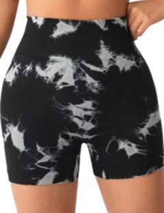 Calza Short Seamless Con Frunce Push Up Batik Negro - comprar online