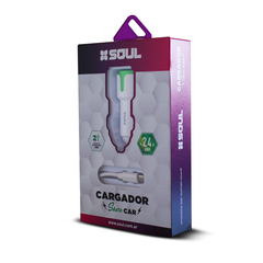 CARGADOR DE AUTO SOUL SHARE DUAL IPHONE 2.4A en internet