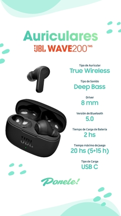 AURICULARES JBL WAVE 200TWS - comprar online