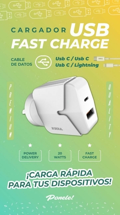 Cargador USB-PD Fast Charge Tipo C - comprar online