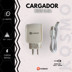 CARGADOR MICROUSB KOSMO POTENCIADO 3.1