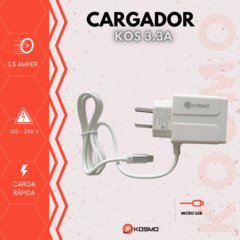 CARGADOR MICROUSB KOSMO 3.3 AMPER