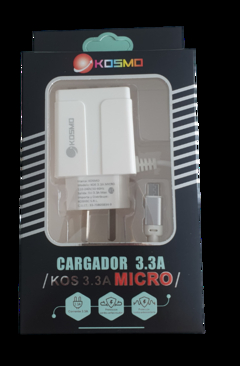 CARGADOR MICROUSB KOSMO 3.3 AMPER - ponele accesorios