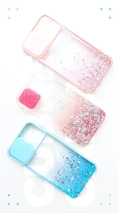 FUNDA CASE CUBRE CAMARA GLITTER - ponele accesorios