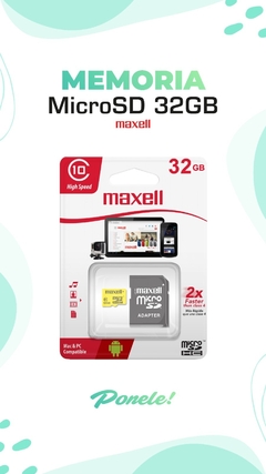 MEMORIA MICRO SD 32 GB MAXELL CLASE 10 - comprar online