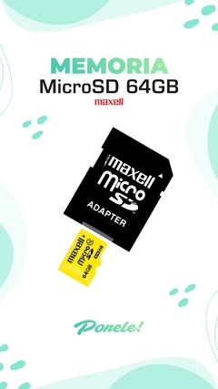 MEMORIA MICRO SD 64 GB MAXELL CLASE 10