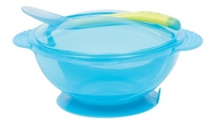 Kit Prato Bowl com Tampa e Colher Azul Buba