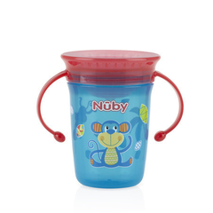 Copo decorado com alça 360º 240ml Azul Nuby