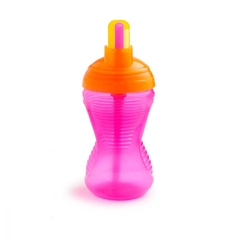 Copo com Canudo Mighty Grip Rosa e Laranja 296ml Munchkin - comprar online