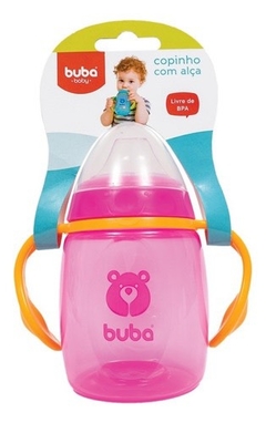 Copo com alça Rosa 175 ml Buba