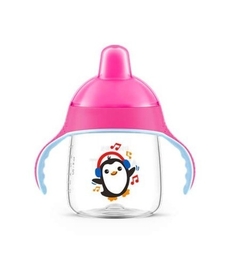 Copo com Alça Rosa 260ml Pinguim Avent - comprar online