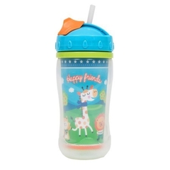 Copo Parede Dupla com Canudo 320 ml Happy Friends Buba