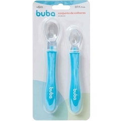 Conjunto de colheres em silicone azul Buba - comprar online