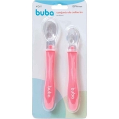 Conjunto de colheres em silicone rosa Buba - comprar online