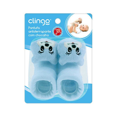 Pantufa Antiderrapante com Chocalho Gato Azul Clingo - comprar online