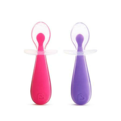 Kit com 2 colheres de silicone Rosa e Lilas Munchkin