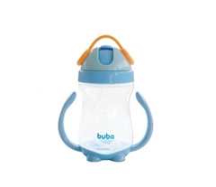 Copo com Alça Canudo de Silicone e Válvula 300 ml Azul Buba