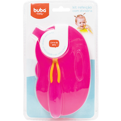 Kit Refeição com Divisória Rosa Buba - Baby Bel Kids