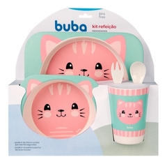 Kit Refeição Fibra de Bambu 5 peças Gatinha Buba - comprar online