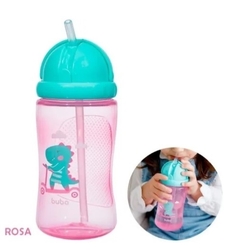 Garrafinha Dino Patinete 400ml Rosa Buba - comprar online