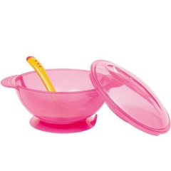 Kit Prato Bowl com Tampa e Colher Rosa Buba - comprar online