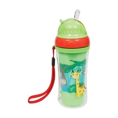 Copo parede dupla com canudo animal fun 250 ml Buba