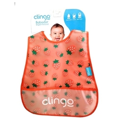 Babador Impermeável com Bolso Coletor Morango Clingo - comprar online