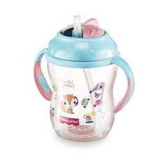 Copo treinamento com canudo Fisher Price First Moments rosa 270ml