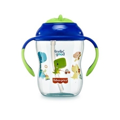 Copo treinamento com canudo Fisher Price First Moments azul 270ml na internet