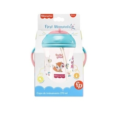 Copo treinamento com canudo Fisher Price First Moments rosa 270ml - comprar online