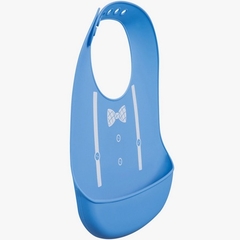 Babador de silicone com pega migalhas azul Buba - comprar online